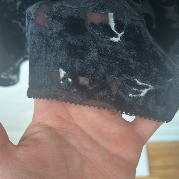 Allsaints spitalfields black velvet silk short sleeve imortal dress burnout 6 sm - Picture 5 of 10